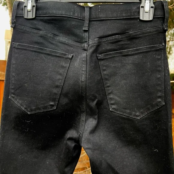NWOT Abercrombie black jeans ultra high rise super skinny raw hem 28R 6 - Picture 9 of 15